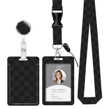 Imagem de Cordão retrátil para crachá de identificação com clipe e chaveiro, ajustável, bonito carretel de separação, durável e perfeito para mulheres enfermeiras, professoras, trabalhadoras de escritório