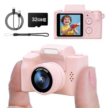 Imagem de Câmera mini chaveiro, FHD 1080p 48MP mini câmera digital com cartão SD de 32GB, tela HD de 1,3 polegadas, vida útil da bateria de 100 minutos pequena para gravação de estudo de viagem