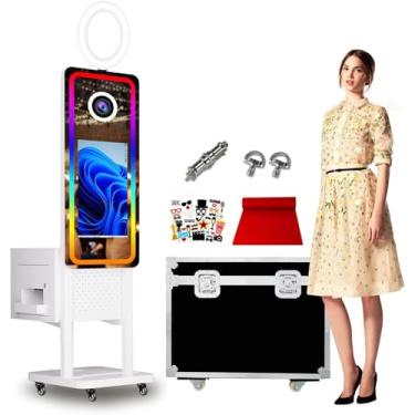 Imagem de Máquinas de cabine fotográfica de espelho mágico de 101,6 cm, máquina de cabine fotográfica de espelho de tela de 54,6 cm com caixa de impressora removível para aluguel de eventos de festa de