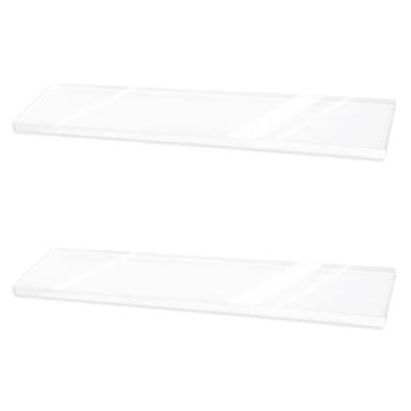 Imagem de 2un. Prateleiras Remédios Transparentes, 33x7,6cm Prateleira Substituição Armário Remédio Parede Acrílico para Banheiro Cozinha Sala de Estar Organizador