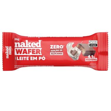 Imagem de Wafer com Whey Protein Naked Bites Sabor Chocolate Zero Açúcar 26g