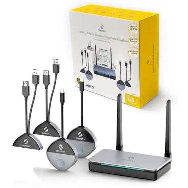 Imagem de Transmissor e receptor HDMI sem fio de 100 m, adaptador USB-C e HDMI, 2 TXS para 1 RX, até 32 TXS, 1080p a 60Hz, 2,4G/5G, para transmissão de áudio e vídeo de laptop para monitor