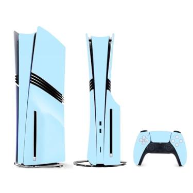 Imagem de Skin for PS5 Pro Disc Console Controller, decalque de vinil protetor azul claro para acessórios de jogos adesivo