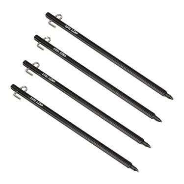 Imagem de predolo 4 estacas de liga de alumínio para barraca, âncoras de solo, pregos para tenda de camping, com cabeça em gancho para rede de gramado e quintal.