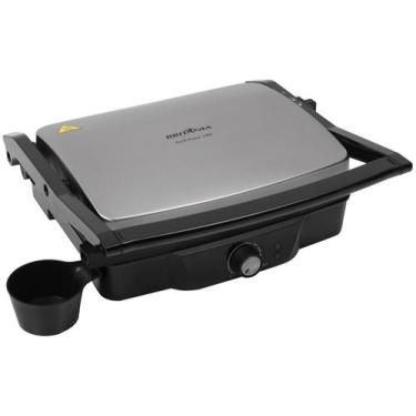 Imagem de Grill Britânia Press 180 1400W Coletor de Gordura, Preto e Prata, 110V