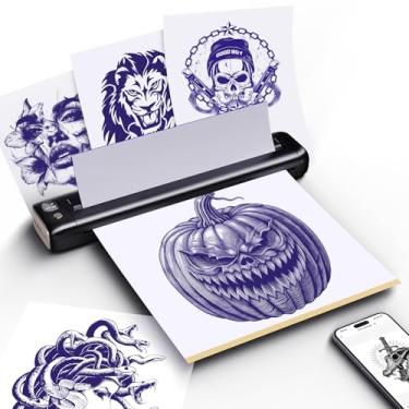 Imagem de Rongta Impressora de estêncil de tatuagem F81S, impressora térmica sem fio Bluetooth com 5 papéis de transferência, compatível com telefone/tablet e PC Android e iOS, impressoras de tatuagem para