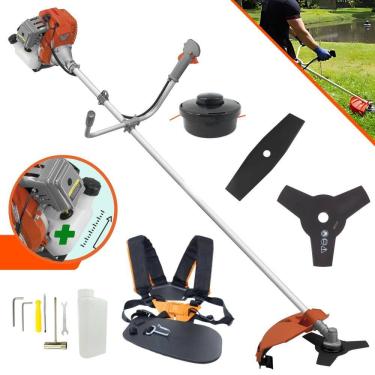 Imagem de Roçadeira Robusta À Gasolina Tekna RL520ACG2 52cc 2HP de Potência 2 Tempos Alta Rotação Completa Com Carretel de Nylon + Faca 2 Pontas + Faca 3 Pontas