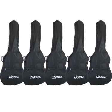Imagem de Kit 5 Capas para Violão Clássico Acústico Preta Thomaz