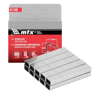 Imagem de Grampos Para Grampeadores Tipo 53 6 mm Com 1000 Unidades MTX