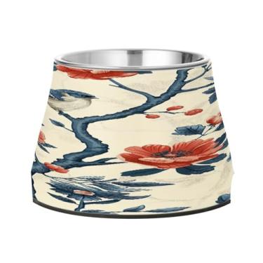 Imagem de STAYTOP Tigelas retrô de aço inoxidável para cães e pássaros, tigelas de alimentação de gatos, fofas tigelas antiderrapantes para cães e gatos - destacável