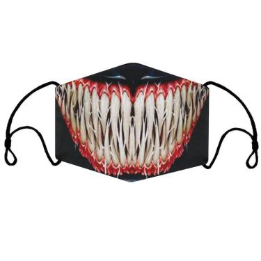 Imagem de Máscara facial de dentes de tubarão com filtro de algodão impresso em 3D