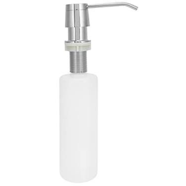 Imagem de Dispenser de Sabão para Pia 350ml Container Loção com Bomba Organizador Acessório Banheiro e Cozinha Aço Inoxidável 304 Plástico Instalação Fácil Uso