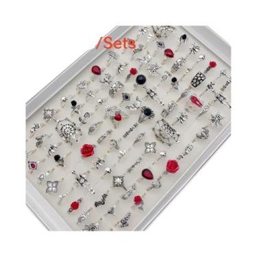 Imagem de Conjunto De Anéis Vintage Punk Caveira Aranha Gótico Escuro Para Mulhe