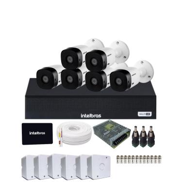 Imagem de Kit 6 Câmeras Intelbras 1120b Hd DVR Mhdx 1108-c Com SSD 512gb