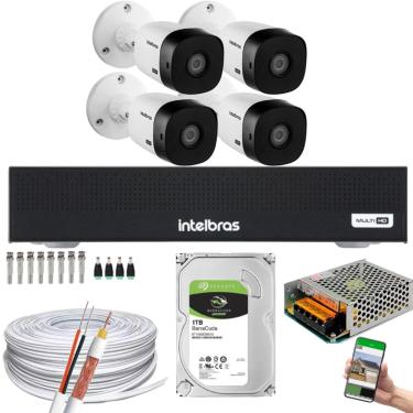 Imagem de Kit 4 Cameras Seguranca Vhl 1220b 1080p Full Hd Dvr 4ch 1tb