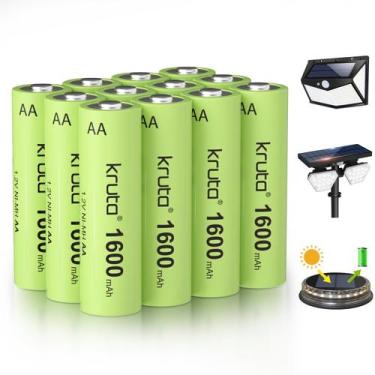 Imagem de Pilhas Recarregáveis Kruta Ni-MH AA 1600mAh 1,2V (12 Unidades)