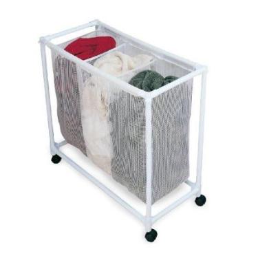 Imagem de Cesto de roupas com rodinhas organizador casa hotel pousada - Yeet