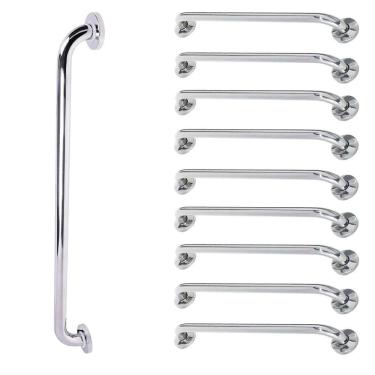 Imagem de Barra de Apoio Alca 80cm kit 9 Uni Acessibilidade Deficiente Cadeirante Idoso Box Banheiro Seguranca Corrimao Corredor