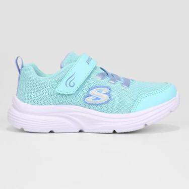 Imagem de Tênis Infantil Skechers Wavy Lites Feminino, Azul claro, 21
