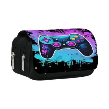 Imagem de Estojo De Lápis Duplo Com Design De Controlador De Jogo Em 2D Para Men
