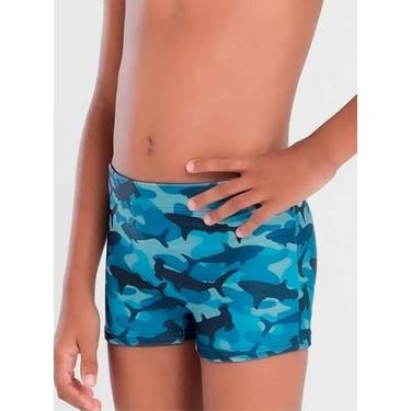 Imagem de Sunga Boxer Mash 310.88 Infantil Estampa Tubarões FPS 50 Poliéster T. 