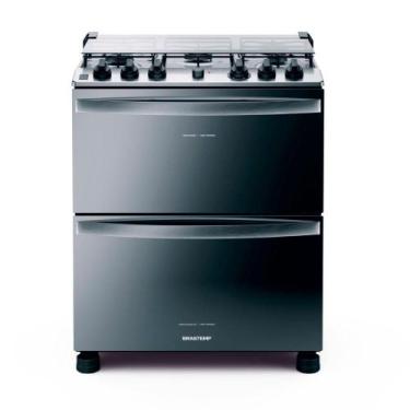 Imagem de Fogão 5 Bocas Duplo Forno BFD5NCR Brastemp Inox 220V