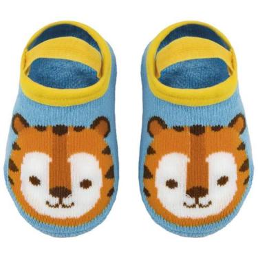 Imagem de Meia Sapatilha Antiderrapante Para Bebê Buba, 0-12m, Tigre