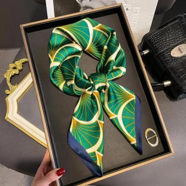 Imagem de Lenço Quadrado De Seda Luxuosa Para Mulheres, Moda Verão, Hijab, Banda
