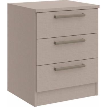 Imagem de Mesa de Cabeceira Modulada 3 Gavetas Requinte+ 100% MDF Cinza/Duna Lin
