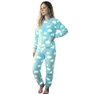 Imagem de Pijama Adulto Micro Fibra inverno brilha no escuro fleece - doce sonho