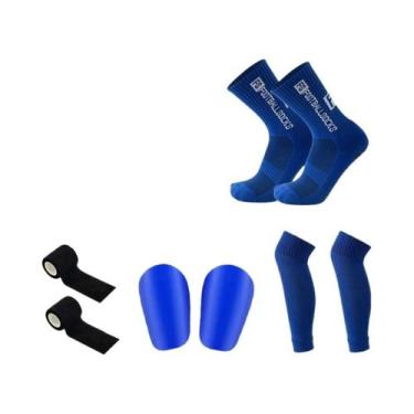 Imagem de Conjunto De Meias Antiderrapantes Para Futebol, Basquete Com Protetore