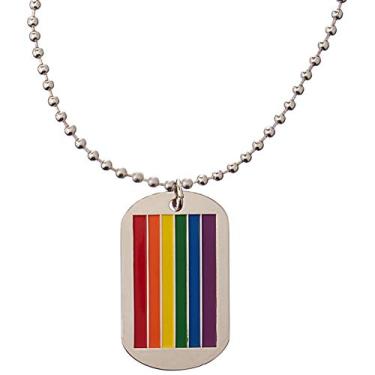 Imagem de Gaysentials Colar com etiqueta de identificação militar Arco-íris, 28 g
