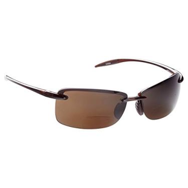 Imagem de Guideline Eyegear Óculos de sol bifocais polarizados Del Mar com lente marrom livre, moldura brilhante Rootbeer (+2.00)