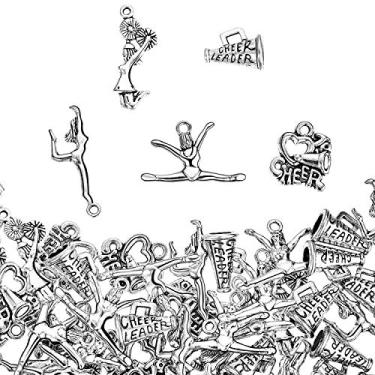 Imagem de Blulu 70 Peças Pingentes de Líder de Torcida Ginástica Pingente Esportivo Escolar Colar Joias Artesanato Acessórios para fazer Pulseira Colar DIY