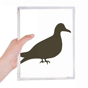Imagem de Caderno de retrato de animal de pombo preto, diário de folhas soltas recarregável, papelaria