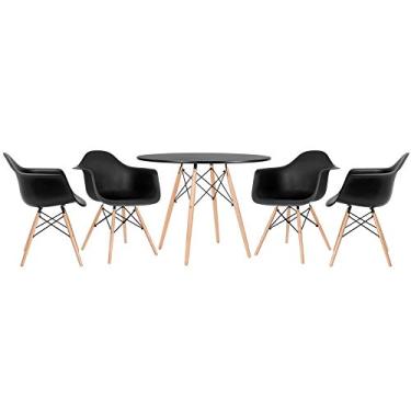 Imagem de Loft7, Kit Mesa Eames 100 cm preto + 4 cadeiras Eames DAW preto