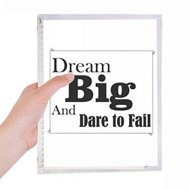 Imagem de Caderno Dream Big And Dare To Fail com citação de folhas soltas diário recarregável artigos de papelaria