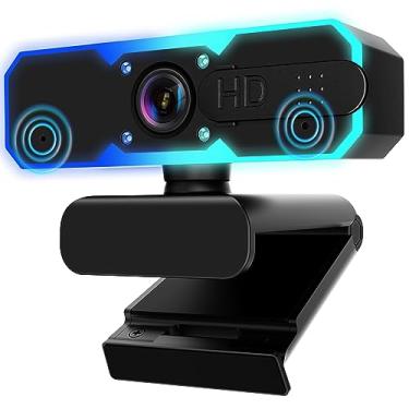 Imagem de Câmera de streaming NBPOWER 1080p 60 FPS, Webcam com Microfone e Luz RGB de Preenchimento, Foco Automático, para Notebook, Computador, Windows, Mac