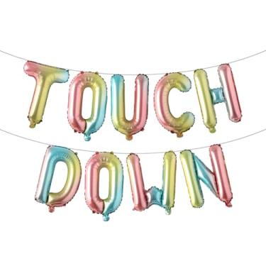 Imagem de Football Party Supplies Kit - Touchdown Letter Foil Balloons Banner for Birthday, Gameday Football Sport Birthday Balloon Party Decoration Suppliers (TOUCH DOWN Rainbow)