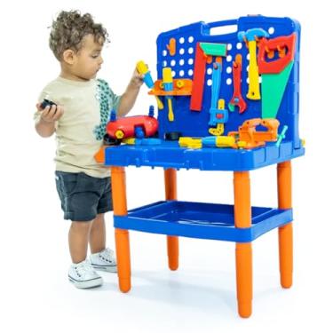Imagem de Bancada de Ferramentas Com 45 Peças Infantil - Brinquedo Kit Bancada de Ferramentas Com Maleta Grande