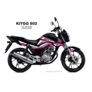 Imagem de Adesivo PVC Personalizado Faixa Moto Honda CG 160 Fan 18 20 - Resitank