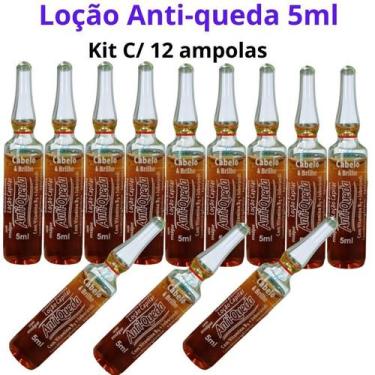 Imagem de Loção Antiqueda Cabelo E Brilho 5 Ml - Kit C/ 12 Ampolas - Arovitel