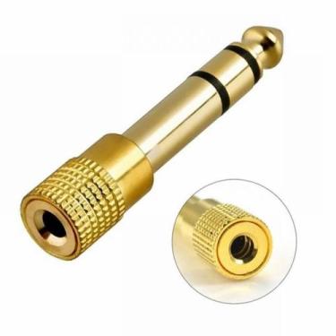 Imagem de Adaptador P10 Macho 6,5mm Para P2 Fêmea 3,5mm Plug Conector Conversor 