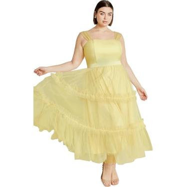 Imagem de City Chic Vestido feminino Citychic plus size charmoso Ff, Amarelo, 52