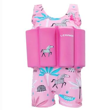 Imagem de ELUCKFACE Roupa de banho flutuante para bebês e crianças de 1 a 8 anos, rosa, 3-4 Anos