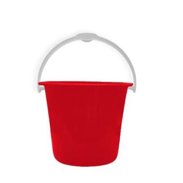 Imagem de Balde de Plástico 12 Litros - Alça Reforçada - Cdi Plastic, Vermelho