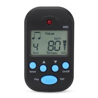 Imagem de Mini Metrônomo Digital Beat Tap M50 Multifuncional Fácil de Usar Saída de Fone de Ouvido de Canal Duplo Mini Metrônomo Profissional Preto Azul Amarelo Vermelho Pequeno Músico