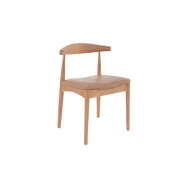 Imagem de Cadeira Carina - Madeira Natural - Couro Natural Caramelo  - shopshop