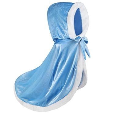 Imagem de Fantasia infantil de princesa para meninas Qtdstz com capuz (8-9 anos)