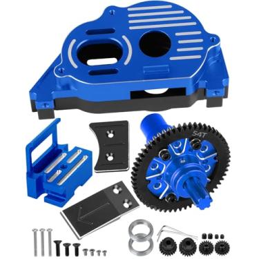 Imagem de RcarmumbWow RC Gearbox &54T Spur Gear Slipper Clutch Upgrades Part for 1/10 KRATON/Outcast 4S V2,SENTON/VORTEKS 223S V4,1/8 Typhon 223S V4,Transimission Cover &54T Gear w/20T 21T Pinions,Navy Blue